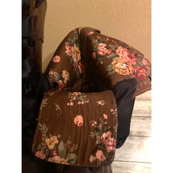 Dr Martens Triumph 1914 Brown Leather Floral Fold-Over Boots 14 Eyelet Women’s 7 - Picture 11 of 16